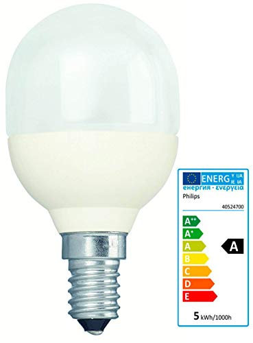 Philips Energiesparlampe Mini Tropfenlampe E14 5 Watt 827 warmton extra