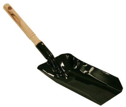 Kamino-Flam 333015 Paletta Camino con Manico in Legno per Carbone, Nero, 50x3x15 cm