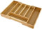 Judge Kitchen Bamboo Adjustable Cutlery Tray, Wooden Tray Insert with 5-7 Compartments, 31cm-49cm x 38cm