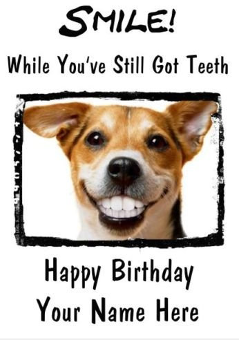 Personalisierte Geburtstagskarte mit Jack Russel Smile Humor, A5, refPIDH2
