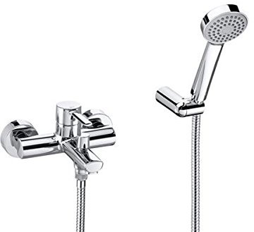 Roca,Targa,Grifería monomando exterior baño-ducha con inversor automático, ducha de mano, flexible de 1,70 m. y soporte de ducha articulado,A5A0160C02