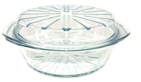 Simax Auflaufformen für fettfreies Kochen, glas, durchsichtig, Rund