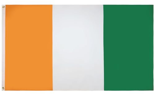 AZ FLAG - Drapeau Côte d'Ivoire - 150x90 cm - Polyester léger - Drapeau Ivoirien Avec Oeillets Métalliques Intégrés - 80g