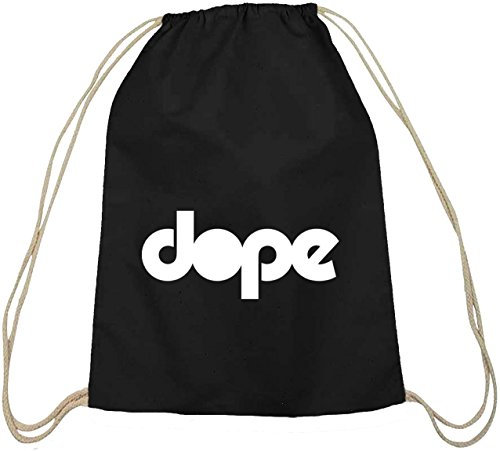 Shirtstreet24, dope small, Baumwoll natur Turnbeutel Rucksack Sport Beutel, Größe: onesize,schwarz natur
