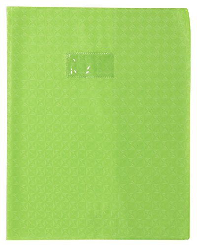 Calligraphe 72425C - Heftumschlag / Heftschoner / Hefthülle Calligraphe mit Feinkörnung & Diamantmotiven DIN A4+ 24x32 cm, Etikettenhalter aus PVC blickdicht und strapazierfähig, Grün, 1 Stück