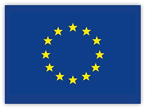 HouseholdBasics 10 x Aufkleber Europa-Flagge, 7,4 x 5,2 cm für innen und außen