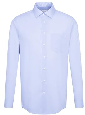 Chemise business homme Seidensticker - coupe classique - sans repassage - col Kent - manches longues - 100 % coton ,Hellblau ,40
