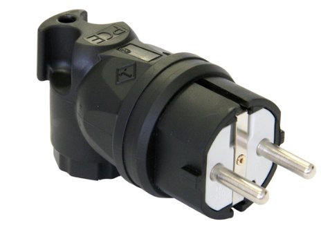 B und K Braun GmbH Stecker Schuko Vollgummi-Winkel IP44 Schwarz