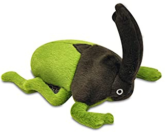 P.L.A.Y. (Pet Lifestyle And You) P.L.A.Y. Bugging Out Ryan the Rhino Beetle Squeaky Dog Toy – Eco-Friendly, Durable Double-Stitched Plush Toy – Machine Washable, Recycled Fill, Fun Chew Toy for Dogs