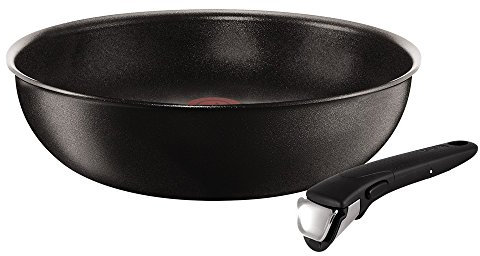 Tefal Ingenio Expertise L6501903 28 cm Wok with 1 Removable Handle, Induction, Non-Stick Black, Made in France