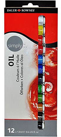 Daler Rowney Simply - Set peinture à l'huile 12 tubes 12ml