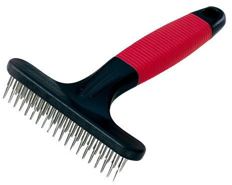 Ferplast Pettine a rastrello per cani GRO 5850, Punte arrotondate fitte, Ideale per la cura del sottomanto di animali a pelo medio e lungo, 11 x h 15,5 cm