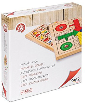 Cayro - Parchís y Oca - + 5 Años - Modelo de Madera - Juego de Mesa de Niños y Adultos - con Tablero Reversible - Diversión Familiar - 2 a 4 Jugadores