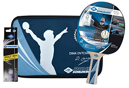 Donic-Schildkröt Tischtennis Premium-Geschenkset Ovtcharov 700, 1 Schläger, 3 Bälle 3* ITTF, wertige Schlägerhülle, hochwertiges Komplettset, 788483
