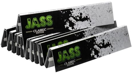 Lot de 10 carnets de feuilles à rouler Jass King Size Slim Classic Edition.