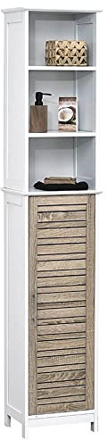Tendance Meuble Colonne de salle de bain - 3 niches et 1 porte - Aspect Chêne Vieilli