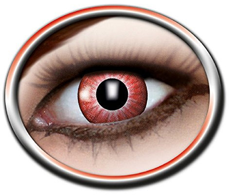 Zoelibat Eyecatcher Motivlinsen - Electro Red m19 - farbige 3-Monats-Kontaktlinsen - zu Teufel Halloween und Cosplay Kostümen