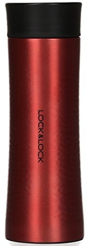 LOCK & LOCK Thermobecher to go - DIAMOND TUMBLER - Isolierflasche Edelstahl auslaufsicher - Thermo Isolierbecher für Kaffee, Tee & Kaltes - 300ml Rot