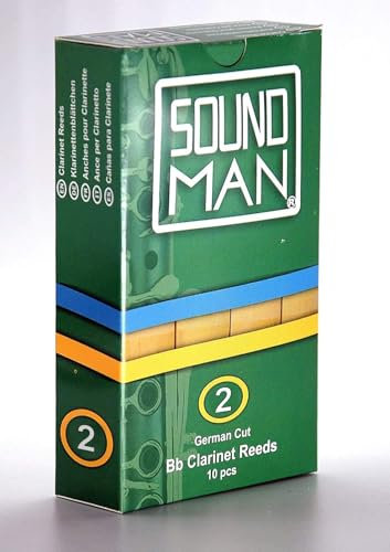 10 Soundman Blättchen für deutsche Klarinette - Hochwertige Klarinettenblättchen (deutsches Griffsystem) - Schachtel à 10 Stück (Stärke 2,0)