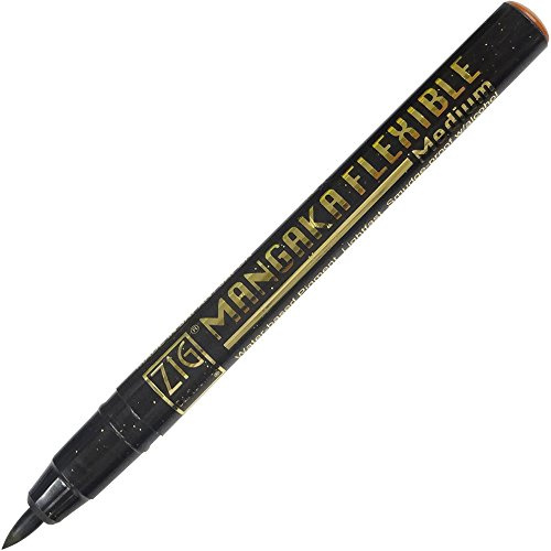Kuretake ZIG Cartoonist, Mangaka Flexible, Medium Sepia (CNMM-065)