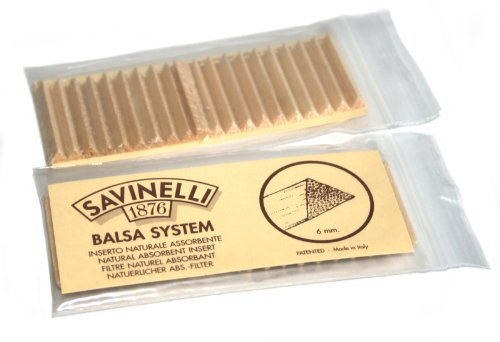 Savinelli, filtri per pipa in legno di balsa da 6 mm, 40 filtri.