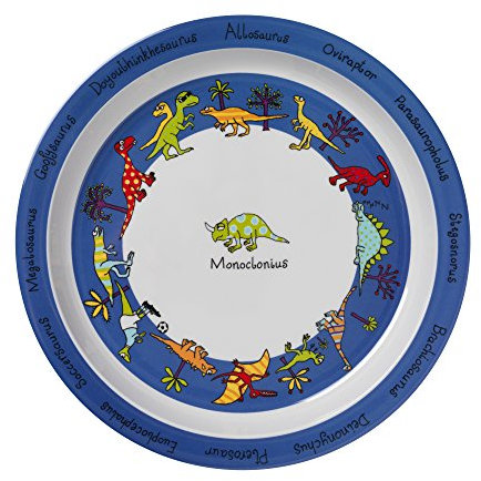 Tyrrell Katz Kids Dinosaurs Printed Plate in Melamine - Dishwasher Safe Children's Outdoor Dining Everyday Tableware - 21.5 cm
