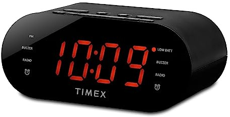Timex T231G AM/FM Dual Alarm Clock Radio with 1.2-Inch Display and Line-In Jack (Gunmetal)