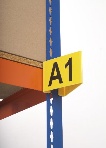 Beaverswood Yellow Magnetic Angled Aisle Marker - Trianglular Sign for Aisle Identification - 95mm (High) x 130mm (Wide) x 130mm (Long)