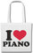 Reifen-Markt Tasche Umhängetasche I LOVE PIANO - KLAVIER - KLAVIERSPIELER - PIANO SPIELER - FLÜGEL Einkaufstasche Schulbeutel Turnbeutel in Weiß