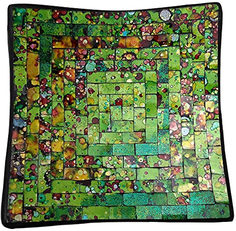 ART-CRAFT Dekoschale Mosaikschale grün Tonschale Schlüsselschale aus Terracotta mit handbemalten Glaselementen zu einem schönen Muster von Hand gearbeitet