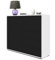 Vladon Sideboard Ben V2, Made in Germany, Kommode mit 1 Tür und 5 Schubladen, Weiß Hochglanz/Schwarz matt (79 x 74 x 36 cm)