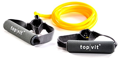 Bodytrainer, Fitnessband, Fitness Tube, Gymnastikband mit Schaumstoffgriffen, ca. 140cm lang