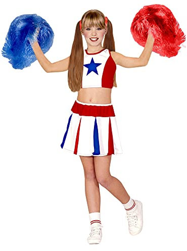 W WIDMANN MILANO Party Fashion - Costume da cheerleader, top e gonna, show girl, ballerina delle scuole superiori, carnevale, festa a tema