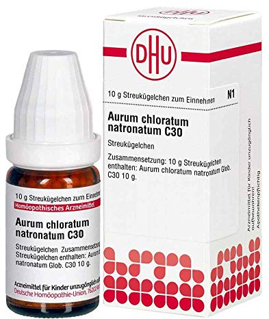 DHU Aurum chloratum natronatum C30 Streukügelchen, 10 g Globuli