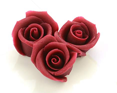 Marzipan-Rosen mittel bordeaux 4 Stück
