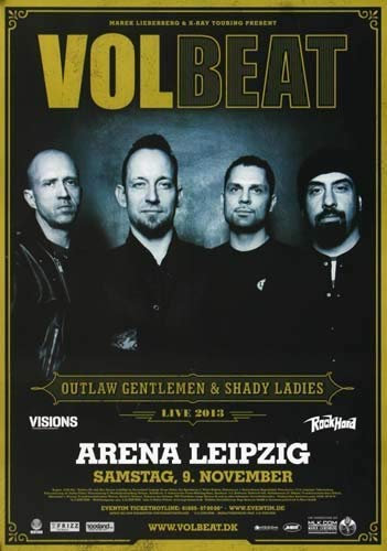 Volbeat - Beyound Hell, Leipzig 2013 » Konzertplakat/Premium Poster | Live Konzert Veranstaltung | DIN A1 «