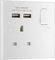 BG Electrical Single Switched Fast Charging Power Socket with Two USB Charging Ports