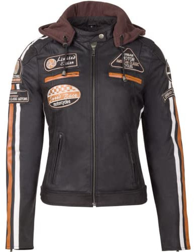 Urban Leather 58 Vestes pour femme, Marron, Taille 50/5XL UR-175