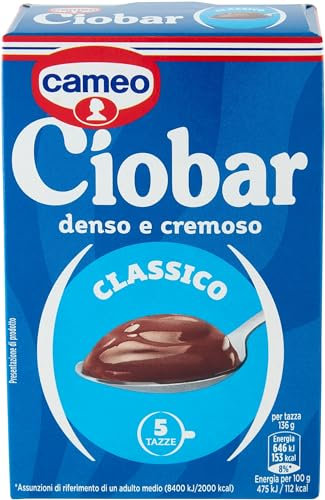 Cameo Ciobar Classico Cioccolata Calda, Preparato per Bevanda al Gusto Cioccolato Denso e Cremoso per 5 Tazze, Adatto alla Preparazione Vegana, Confezione da 5 Buste da 25 g, 125 g
