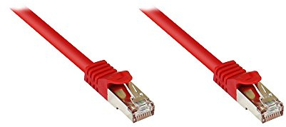 Good Connections RJ45 Ethernet LAN Patchkabel mit Cat. 7 Rohkabel und Rastnasenschutz RNS, S/FTP, PiMF, halogenfrei, 500MHz, OFC, 10-Gigabit-fähig (10/100/1000/10000-Base-T Ethernet Netzwerke) - z.B. für Patchpanel, Switch, Router, Modem - rot, 30 m