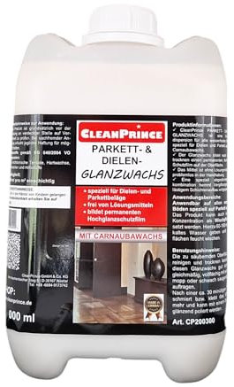 CleanPrince 5 Liter | Parkett und Dielen Glanzwachs | Versiegelungsdispersion und Wischpflege bildet Hochglanz-Schutzfilm |