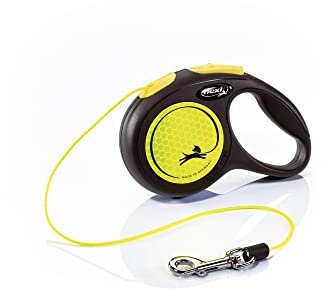flexi New NEON XS Seil 3 m schwarz/Neongelb für Hunde bis 8 kg