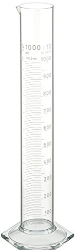neoLab E-1269 Messzylinder, hohe Form, Sechskantfuß, Boro Kl. B, 1000 mL