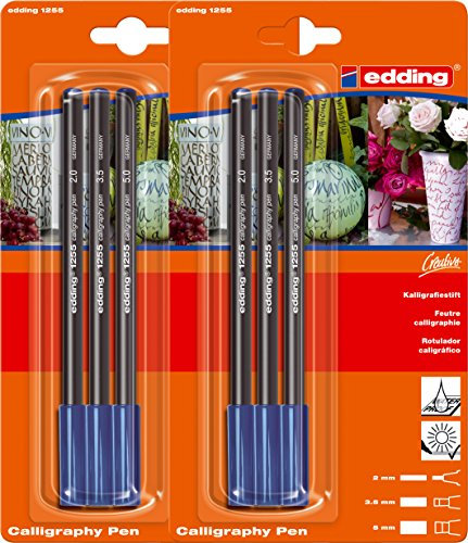 edding 1255 Kalligrafie-Set, sortiert (6er Pack, blau)