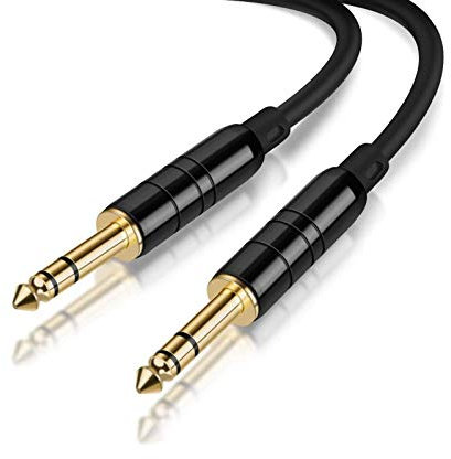 CableCreation CX0080 6.35mm TRS Guitar Cable 3m, 1/4 inch 6.35mm to 6.35mm TRS Stereo Audio Guitar Cable for Studio Monitor,Electric Guitar,Bass,Keyboard,Mixer,Amplifier,Speaker,Black