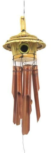 Ca. 120cm Vogelhaus Windspiel Bambus Feng Shui Fair Trade Tolle Handarbeit Guter Klang