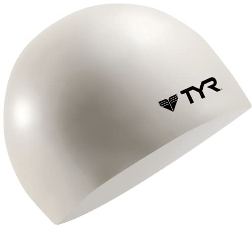 TYR Wrinkle Free Silicone Swim Cap (White)