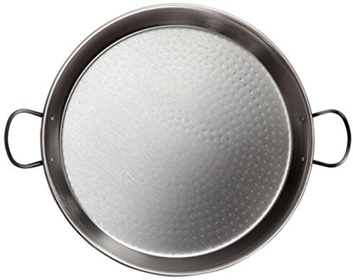 Vaello La Valenciana 330 Stainless Steel Valentine Paella Pan, 30 Cm, Wood, Silver