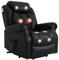 Elite Care Hainworth Leather Dual Motor riser recliner chair with heat and massage (Black)