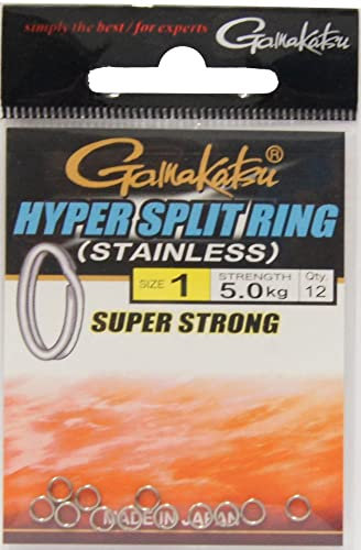 Gamakatsu Hyper Split Ring Black Nickel Sprengringe, Größe:1